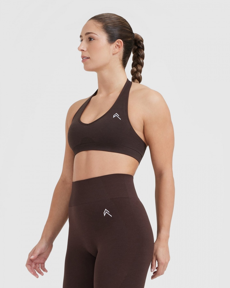 Oner Active Klassieke Seamless 2.0 Halter Neck Bralette Sports Bras Donkergrijs | XFZ-156370