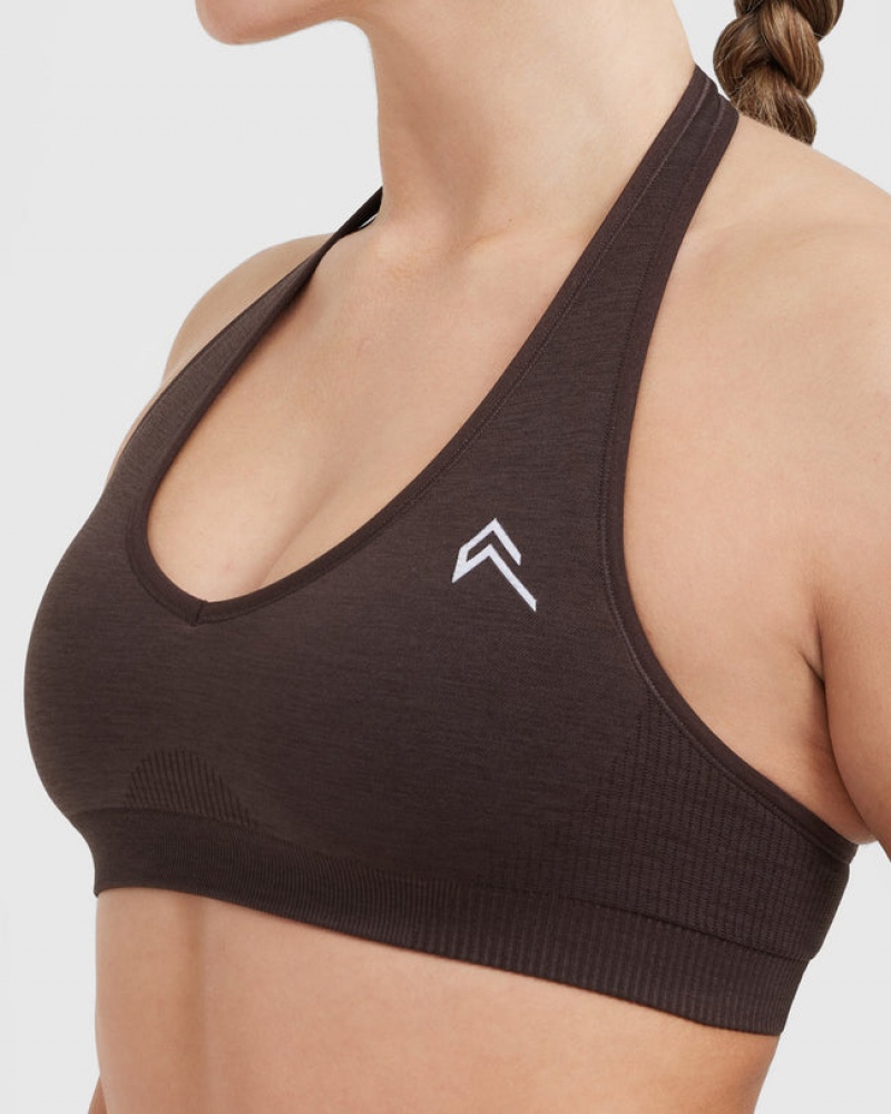 Oner Active Klassieke Seamless 2.0 Halter Neck Bralette Sports Bras Donkergrijs | XFZ-156370