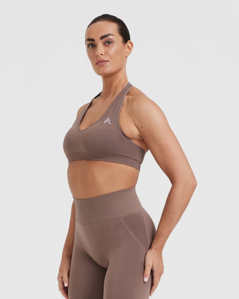 Oner Active Klassieke Seamless 2.0 Halter Neck Bralette Sports Bras Bruin | IFN-679581