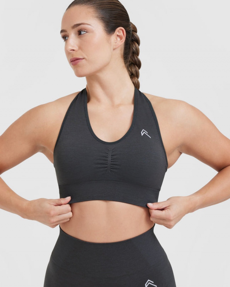 Oner Active Klassieke Seamless 2.0 V-Neck Bralette Sports Bras Zwart | TVP-129458