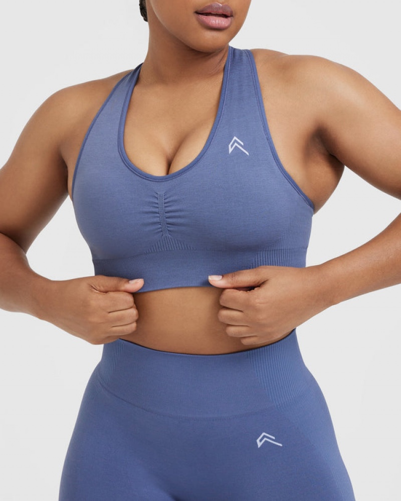 Oner Active Klassieke Seamless 2.0 V-Neck Bralette Sports Bras Blauw | LFT-584692