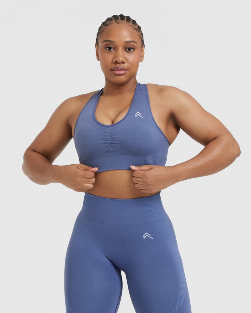 Oner Active Klassieke Seamless 2.0 V-Neck Bralette Sports Bras Blauw | LFT-584692