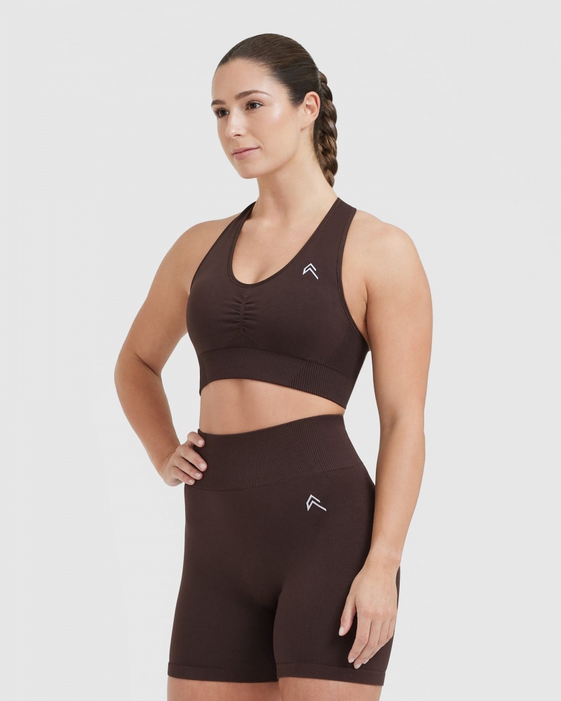 Oner Active Klassieke Seamless 2.0 V-Neck Bralette Sports Bras Donkergrijs | DCI-513284