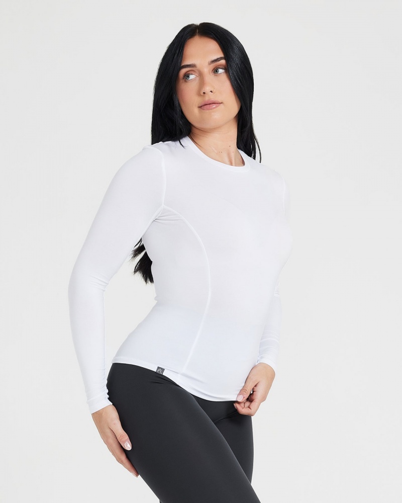 Oner Active Mellow Soft Long Sleeve T-shirts Wit | NIK-780415