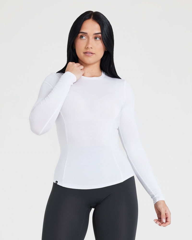 Oner Active Mellow Soft Long Sleeve T-shirts Wit | NIK-780415