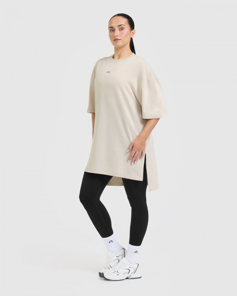 Oner Active Raising The Bar Grafische Longline T-shirts Bruin | MRS-053148