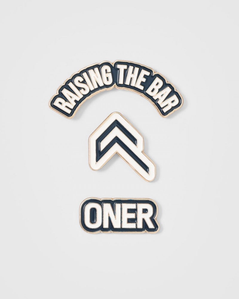 Oner Active Raising The Bar Grafische Pins 3 Pack Accessoires Blauw Wit | PEX-460159