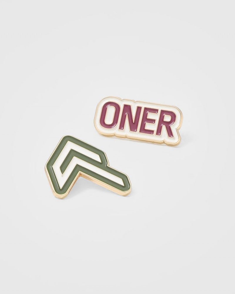 Oner Active Raising The Bar Grafische Pins 3 Pack Accessoires Roze Khaki | QTL-045627