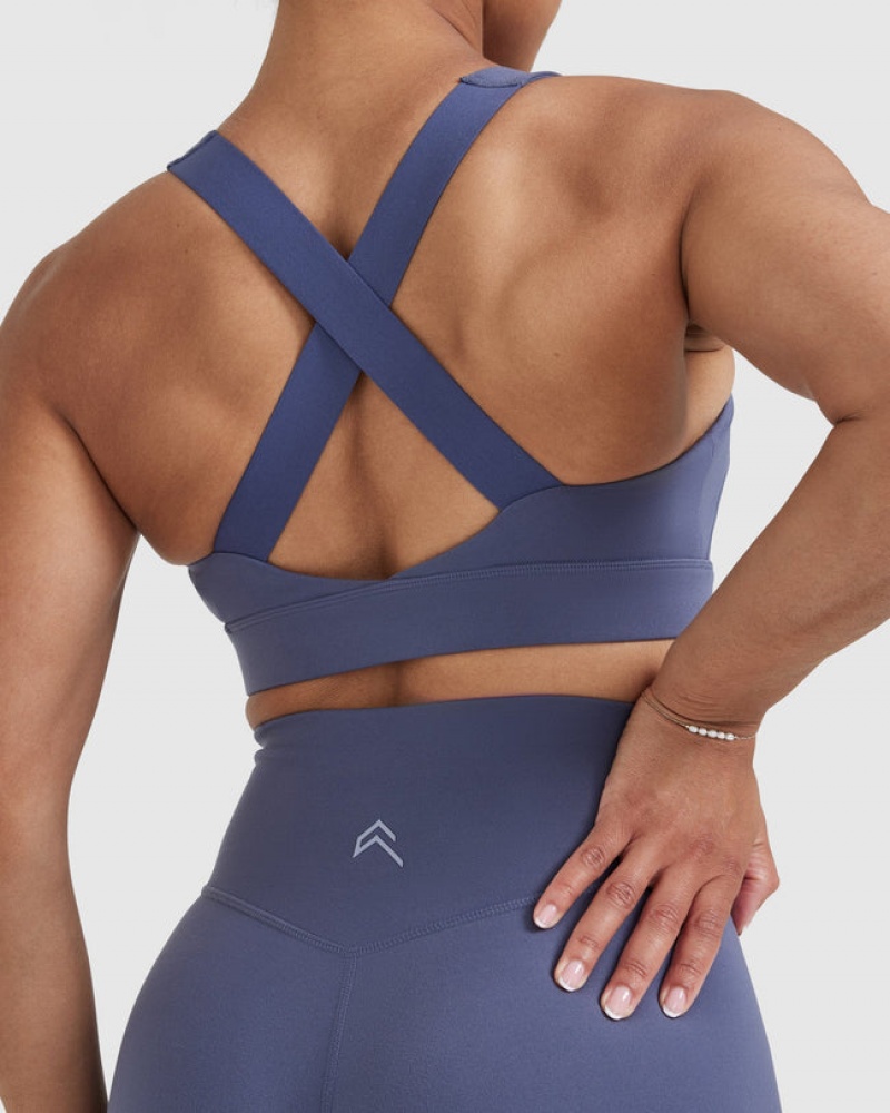 Oner Active Timeless Brede Riemen Sports Bras Blauw | ZXT-964078