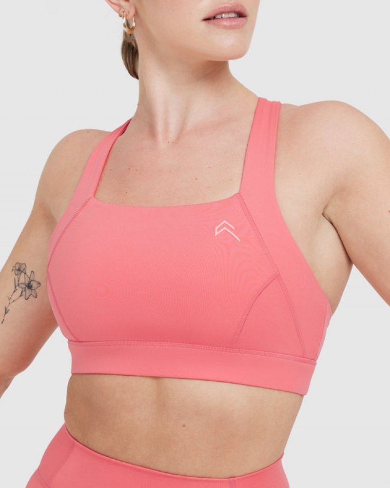 Oner Active Timeless Brede Riemen Sports Bras Roze | SVQ-529607