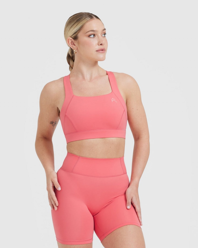 Oner Active Timeless Brede Riemen Sports Bras Roze | SVQ-529607