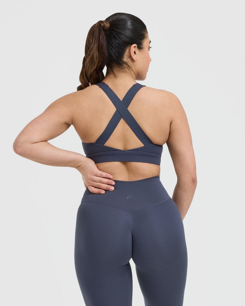 Oner Active Timeless Brede Riemen Sports Bras Blauw | NHR-759802