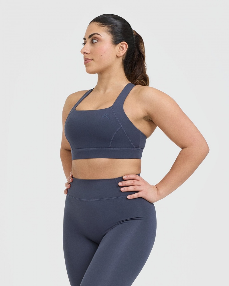 Oner Active Timeless Brede Riemen Sports Bras Blauw | NHR-759802