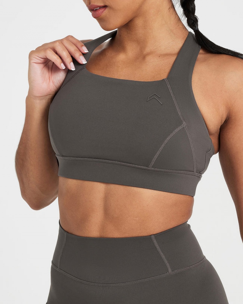 Oner Active Timeless Brede Riemen Sports Bras Diepgrijs Bruin | NZY-496382