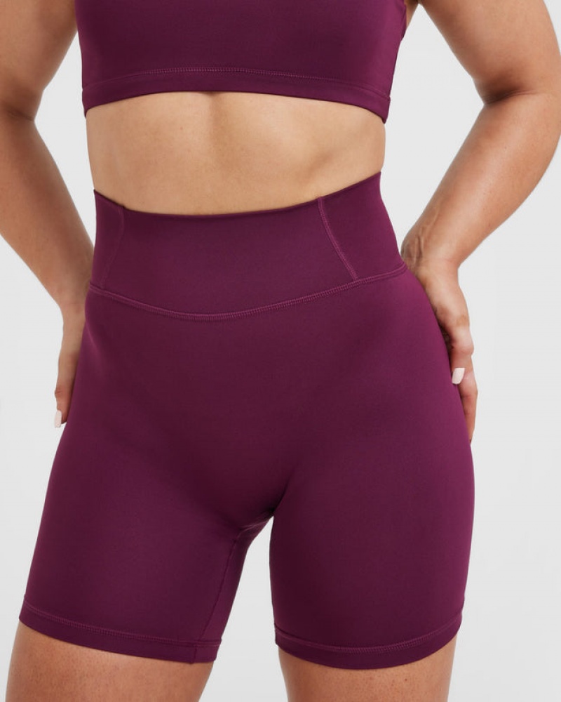 Oner Active Timeless High Waisted Korte Broek Bordeaux | ZWM-570143