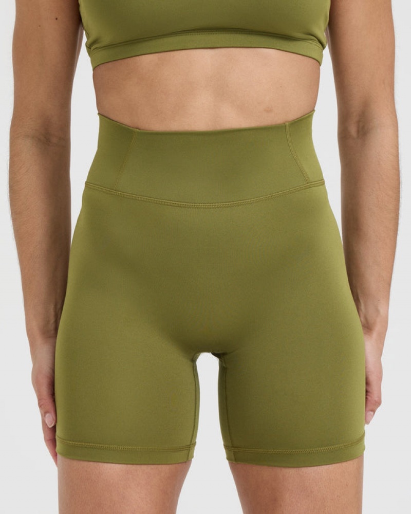 Oner Active Timeless High Waisted Korte Broek Olijfgroen Groen | LWO-869325