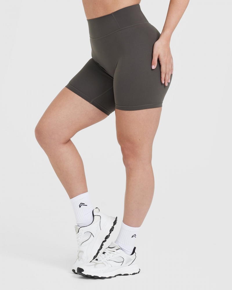 Oner Active Timeless High Waisted Korte Broek Diepgrijs Bruin | RYX-170685