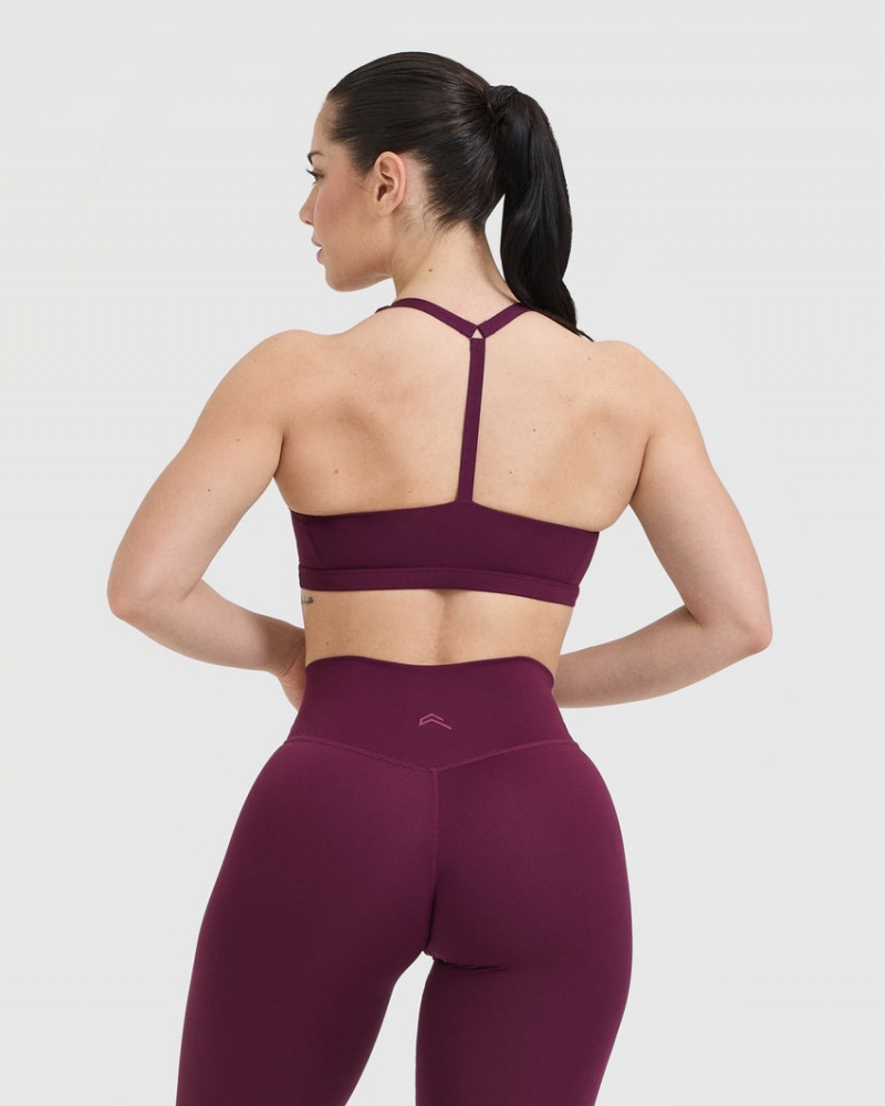 Oner Active Timeless Square Neck Sports Bras Bordeaux | YVN-183240