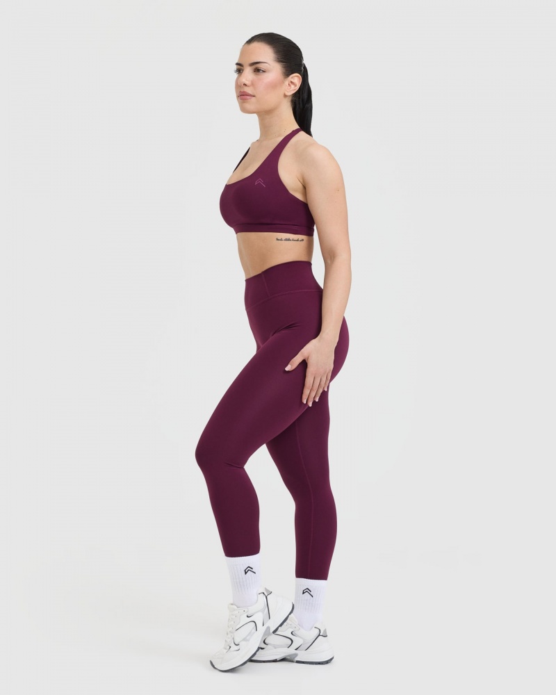 Oner Active Timeless Square Neck Sports Bras Bordeaux | YVN-183240