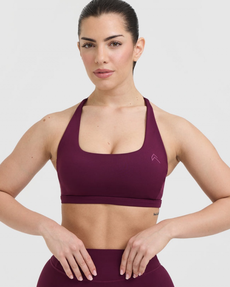 Oner Active Timeless Square Neck Sports Bras Bordeaux | YVN-183240