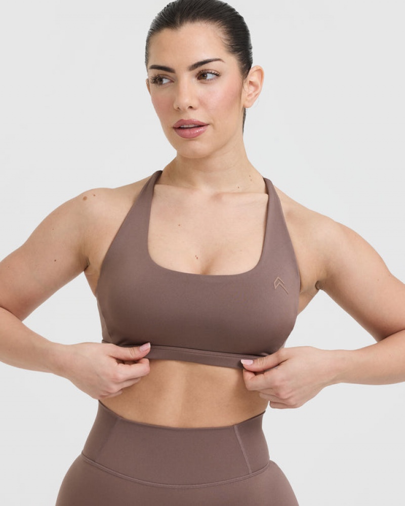 Oner Active Timeless Square Neck Sports Bras Bruin | XYN-214538